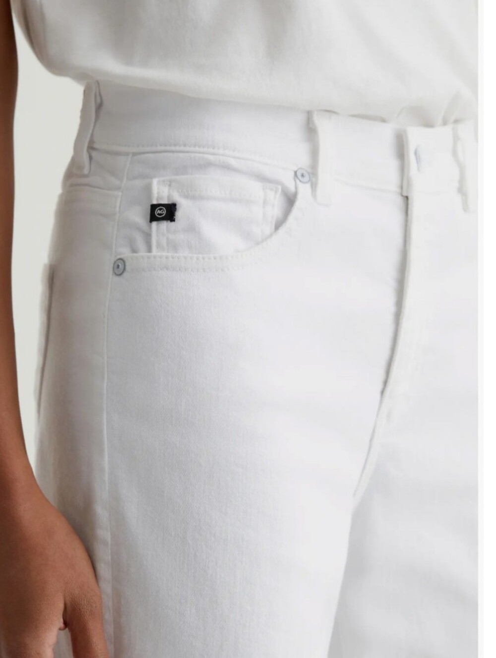 AG Brinley Mid-rise Straight Leg Jeans Gallery White Women's Size 27 - Picture 13 of 13